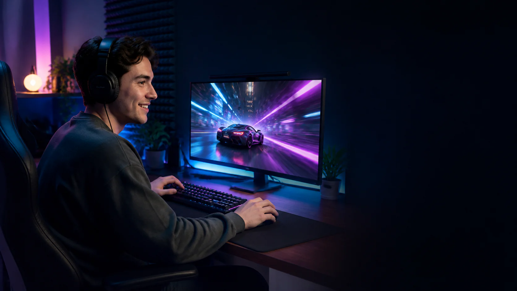 Fictional adult creator using PostStream during a live gaming broadcast